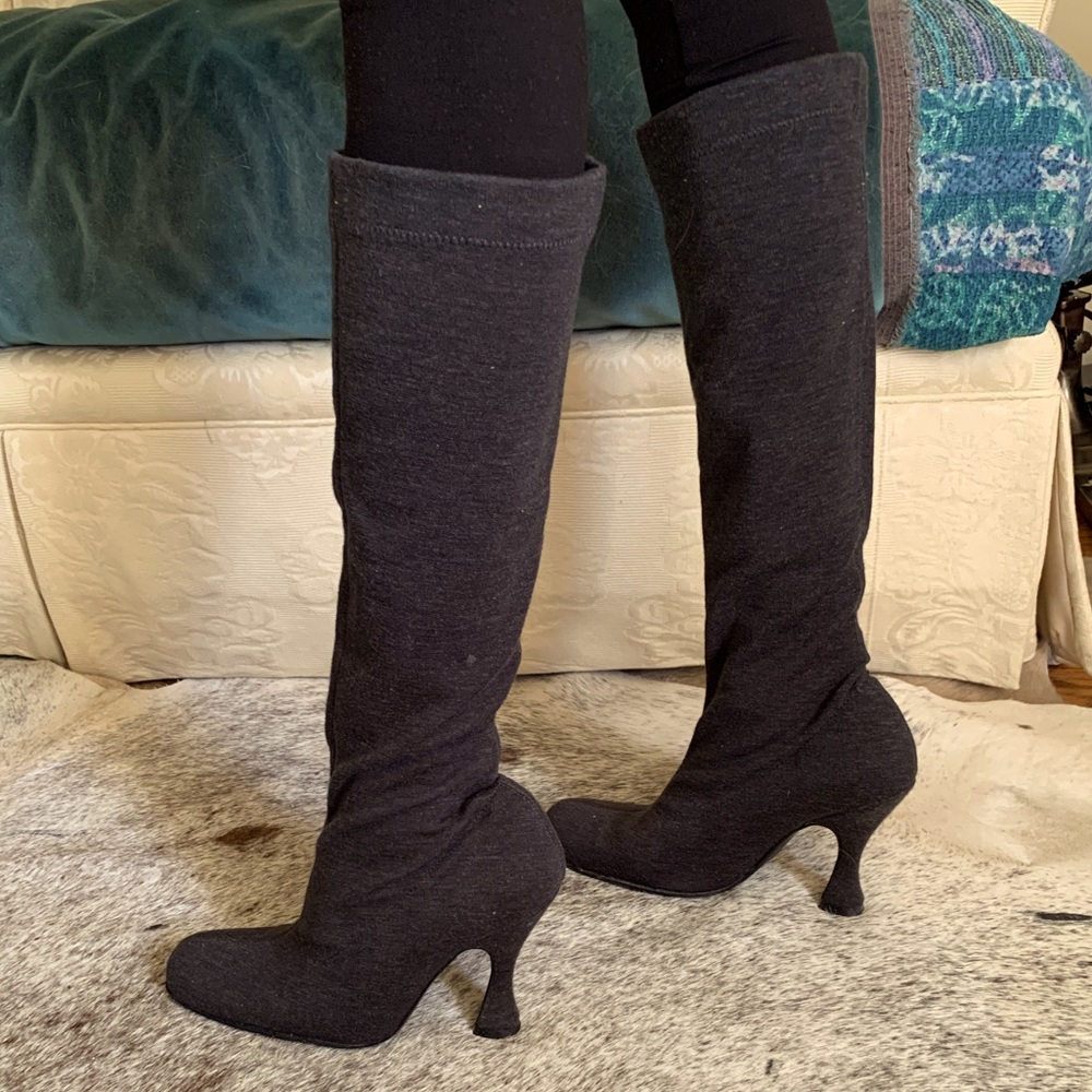 Colin Stuart Charcoal Grey Heeled Boots